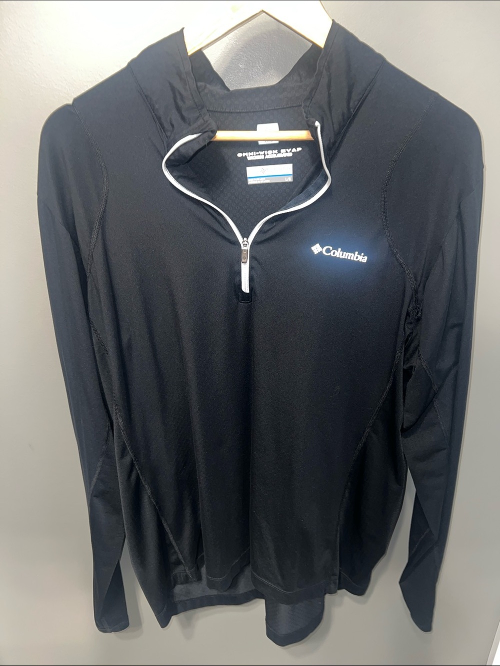 Columbia Men’s Black Half-Zip Performance shirt with White Trim